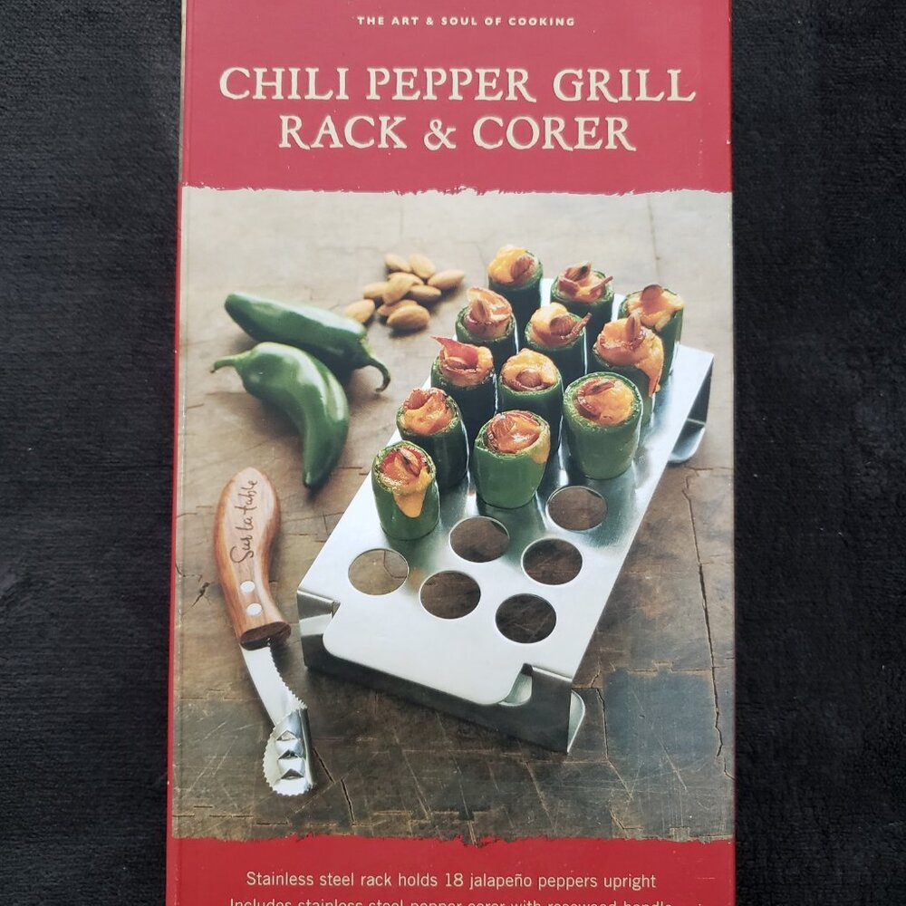(NWT) Sur la Table Chili Pepper Grill with Rosewood Corer